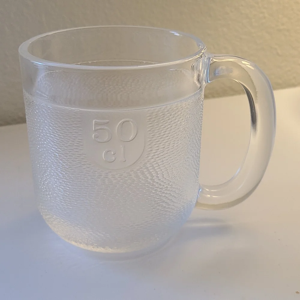 Set of 3 Krouvi Textured Glass Mug 50CL beer stein